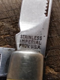 Vtg Imperial Diamond Edge 352 Folding Pocket Knife Stainless 2 Blades USA Repair