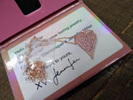 Vtg Diamonique Rose Gold Over 925 Sterling Pave Crystal 20" Necklace w/Box Nice!