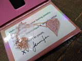 Vtg Diamonique Rose Gold Over 925 Sterling Pave Crystal 20" Necklace w/Box Nice!