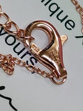 Vtg Diamonique Rose Gold Over 925 Sterling Pave Crystal 20" Necklace w/Box Nice!