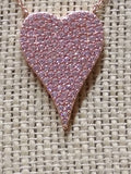 Vtg Diamonique Rose Gold Over 925 Sterling Pave Crystal 20" Necklace w/Box Nice!