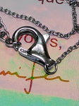 Vtg Diamonique 925 Sterling Pave Black Crystal 20" Heart Pendant Necklace w/Box!