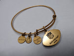 Vtg Alex and Ani 2016 NFL Pittsburgh Steelers Football Satin Gold Charm Bracelet