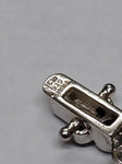 Vtg Disney 925 Sterling Mickey & Minnie Mouse Bracelet Black CZ 7.5 Inch w/Box!