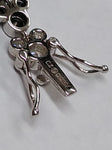 Vtg Disney 925 Sterling Mickey & Minnie Mouse Bracelet Black CZ 7.5 Inch w/Box!