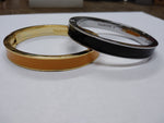 Vtg 2 Pc Talbots Black & Orange Cuff Bracelet Lot Spring & Magnetic Closure Mint