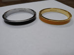 Vtg 2 Pc Talbots Black & Orange Cuff Bracelet Lot Spring & Magnetic Closure Mint
