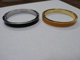 Vtg 2 Pc Talbots Black & Orange Cuff Bracelet Lot Spring & Magnetic Closure Mint