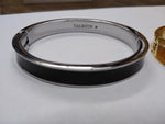 Vtg 2 Pc Talbots Black & Orange Cuff Bracelet Lot Spring & Magnetic Closure Mint