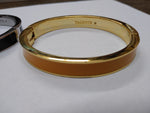 Vtg 2 Pc Talbots Black & Orange Cuff Bracelet Lot Spring & Magnetic Closure Mint