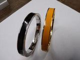 Vtg 2 Pc Talbots Black & Orange Cuff Bracelet Lot Spring & Magnetic Closure Mint