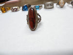 Vtg 925 Sterling Silver Southwest Style Jasper Stone Ring Size 6.5 Nice