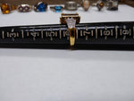Vtg Gold Over 925 Sterling Silver Smokey Quartz CZ Stone Ring Size 6.25 Nice!