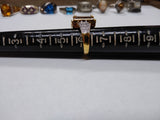 Vtg Gold Over 925 Sterling Silver Smokey Quartz CZ Stone Ring Size 6.25 Nice!