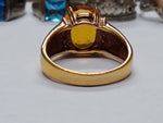 Vtg Gold Over 925 Sterling Silver Citrine Stone Ring Size 10 Very Nice!