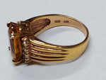 Vtg Gold Over 925 Sterling Silver Citrine Stone Ring Size 10 Very Nice!