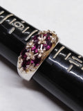 Vtg Michelle Albala 925 Sterling Silver Garnet Cluster Stone Ring Size 10 Nice!