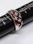 Vtg Michelle Albala 925 Sterling Silver Garnet Cluster Stone Ring Size 10 Nice!