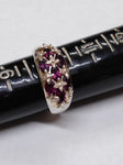 Vtg Michelle Albala 925 Sterling Silver Garnet Cluster Stone Ring Size 10 Nice!