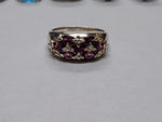Vtg Michelle Albala 925 Sterling Silver Garnet Cluster Stone Ring Size 10 Nice!