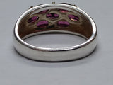 Vtg Michelle Albala 925 Sterling Silver Garnet Cluster Stone Ring Size 10 Nice!