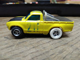 Vtg AFX Aurora HO Scale Slot Car Datsun #211 Baja Yellow Pick Up Truck Works!