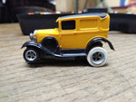 Vtg HO Scale Aurora AFX 1930 Ford Model A Panel Truck Yellow Slot Car Works!