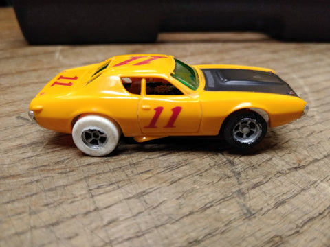 Vtg HO Scale Aurora AFX 1970 Dodge Charger Slot Car Yellow #11 Mopar Works!