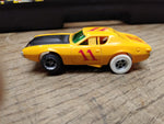 Vtg HO Scale Aurora AFX 1970 Dodge Charger Slot Car Yellow #11 Mopar Works!