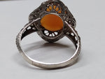 Vtg 925 Sterling Silver Filigree Cameo Ring Carved Shell Right Facing Nice Shape