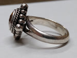 Vtg 925 Sterling Silver Faceted Citrine Ring Size 9 Nice Condition!