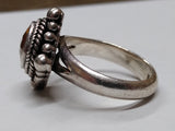 Vtg 925 Sterling Silver Faceted Citrine Ring Size 9 Nice Condition!