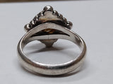 Vtg 925 Sterling Silver Faceted Citrine Ring Size 9 Nice Condition!