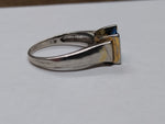 Vtg 925 Sterling Silver Faceted Blue Topaz Ring Size 9 Nice Condition!