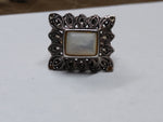 Vtg 925 Sterling Silver Mother Of Pearl Abalone Ring Size 7 Nice Condition!