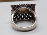 Vtg 925 Sterling Silver Mother Of Pearl Abalone Ring Size 7 Nice Condition!