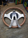 Vtg Steering Wheel Desk Clock Franklin & Murphy London Anchor Maritime Working!