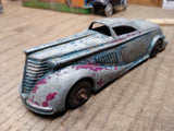 Vtg 1930's Manoil No. 704 Diecast Metal Coupe Blue & Red Original