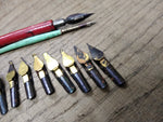 Vtg Calligraphy Dip Pen Ink and Nib Lot Sheaffer Blue Ink 1/4 Full 15 Nibs