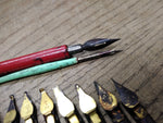 Vtg Calligraphy Dip Pen Ink and Nib Lot Sheaffer Blue Ink 1/4 Full 15 Nibs