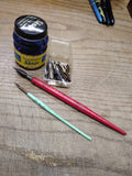 Vtg Calligraphy Dip Pen Ink and Nib Lot Sheaffer Blue Ink 1/4 Full 15 Nibs