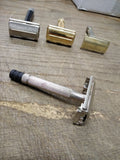 Vtg 1951 Gillette Black Tip Super Speed Double Edge Safety Razor Date Code W-3