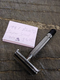 Vtg 1951 Gillette Black Tip Super Speed Double Edge Safety Razor Date Code W-3