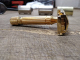 Vtg 1940's Gillette Aristocrat Gold Plated TTO Double Edge Safety Razor V Nice!