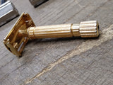 Vtg 1940's Gillette Aristocrat Gold Plated TTO Double Edge Safety Razor V Nice!