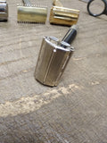 Vtg 1970's Schick Krona Silver Tip TTO Double Edge Safety Razor Nice Shape!