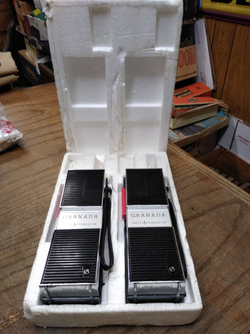 Vtg 2 Pc Lot Granada Super 6 Transistor Walkie Talkie 40" Antenna w/Box Working!