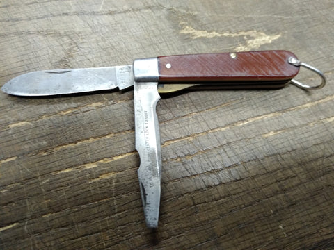 Vtg Boker Tree Brand 9229 USA Electricians Pocket Knife 2 Blades 6.5" Nice Shape