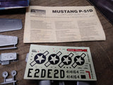 Vtg Monogram P-51D Mustang Fighter Airplane 1/48 Scale Plastic Model Kit #5207