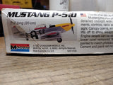 Vtg Monogram P-51D Mustang Fighter Airplane 1/48 Scale Plastic Model Kit #5207
